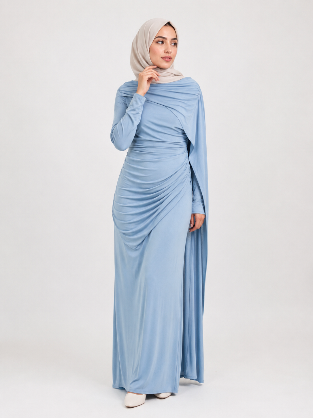 Draped Elegance Maxi Dress