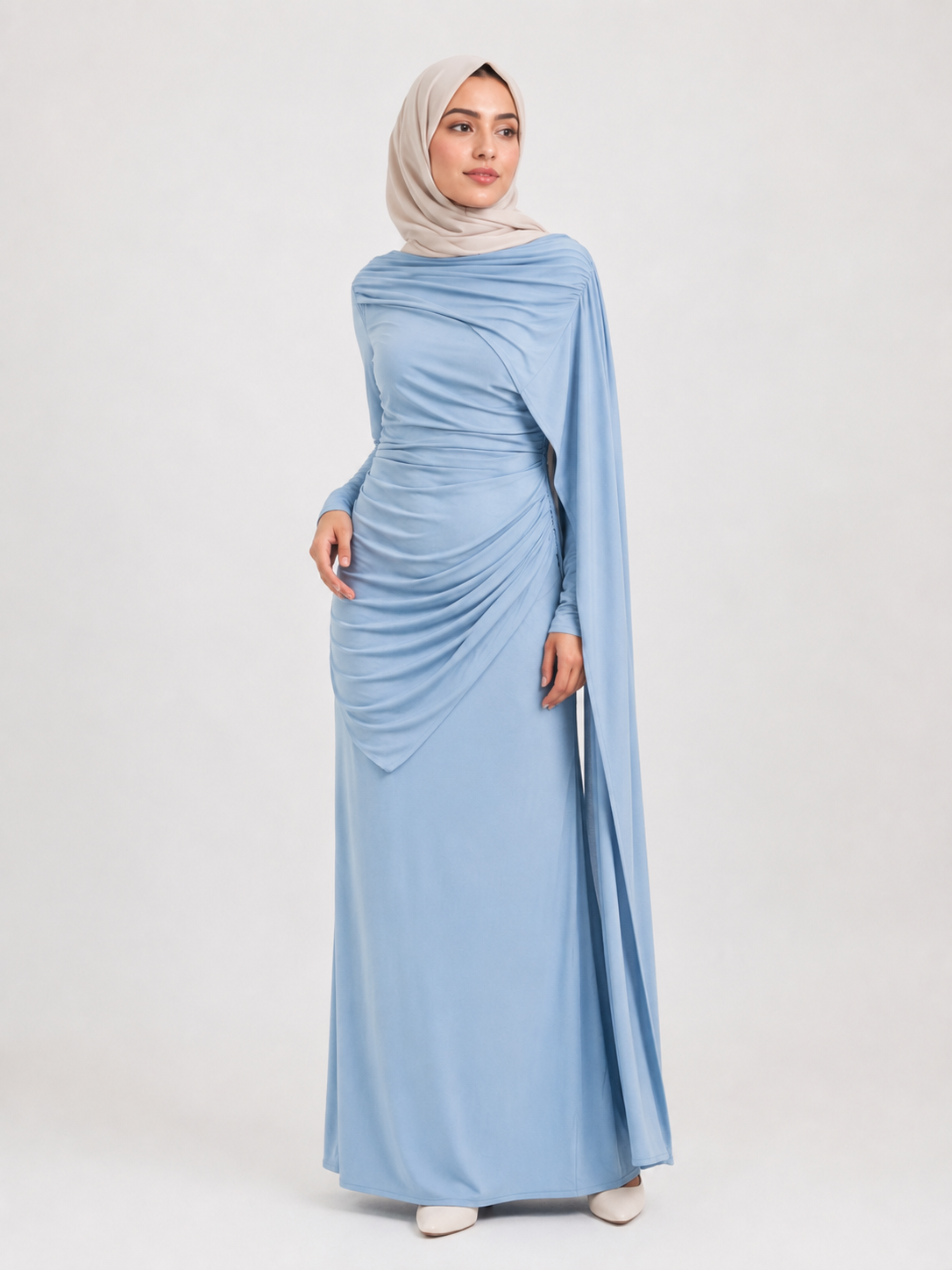 Draped Elegance Maxi Dress