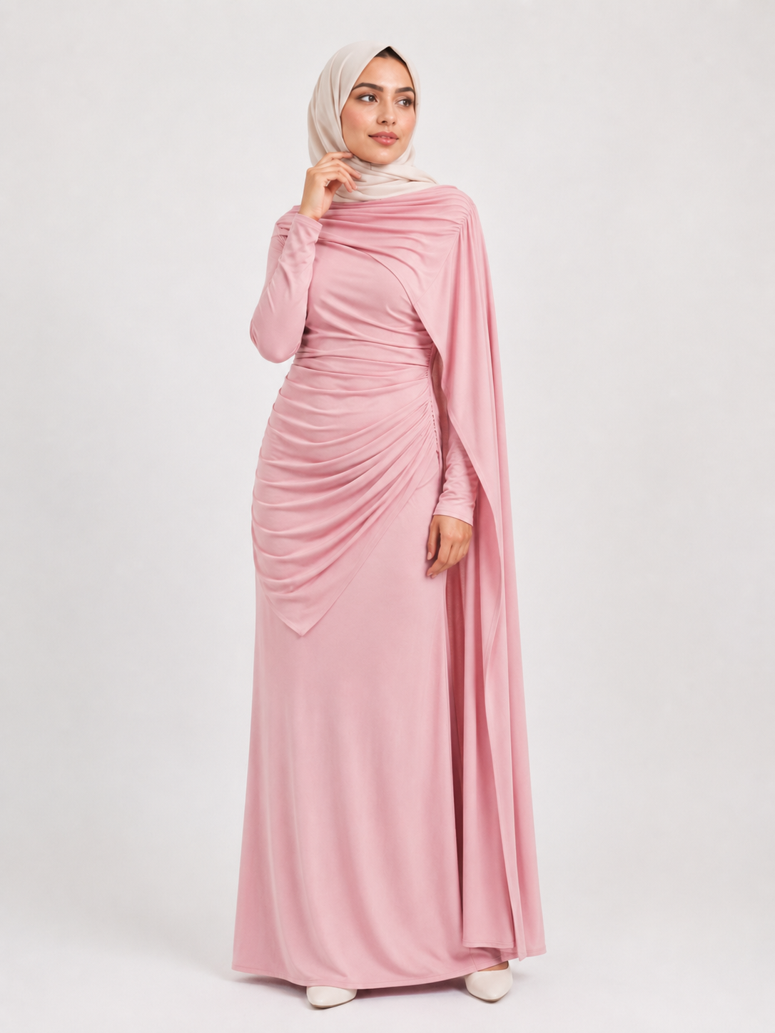 Draped Elegance Maxi Dress