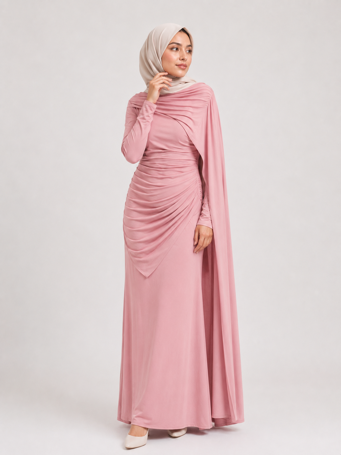 Draped Elegance Maxi Dress