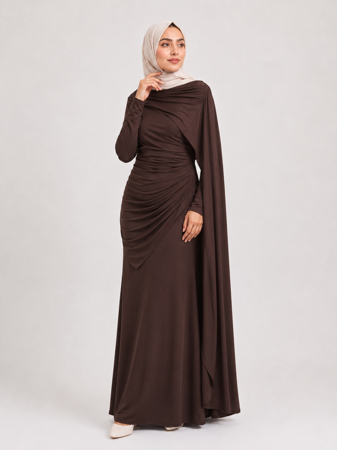 Draped Elegance Maxi Dress