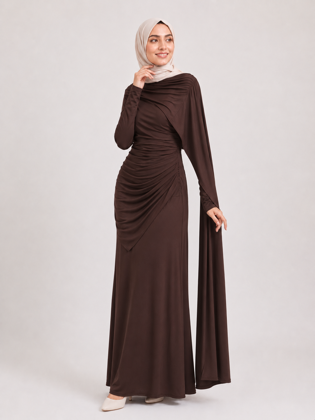 Draped Elegance Maxi Dress