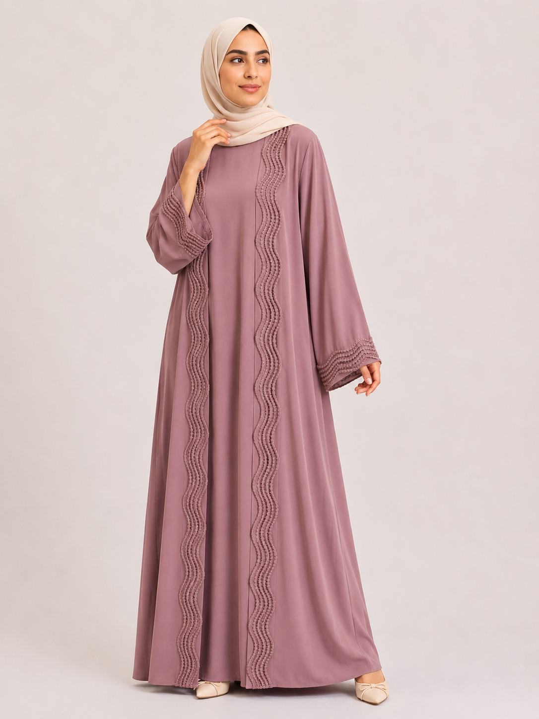 Wave Trim Luxury Abaya Set