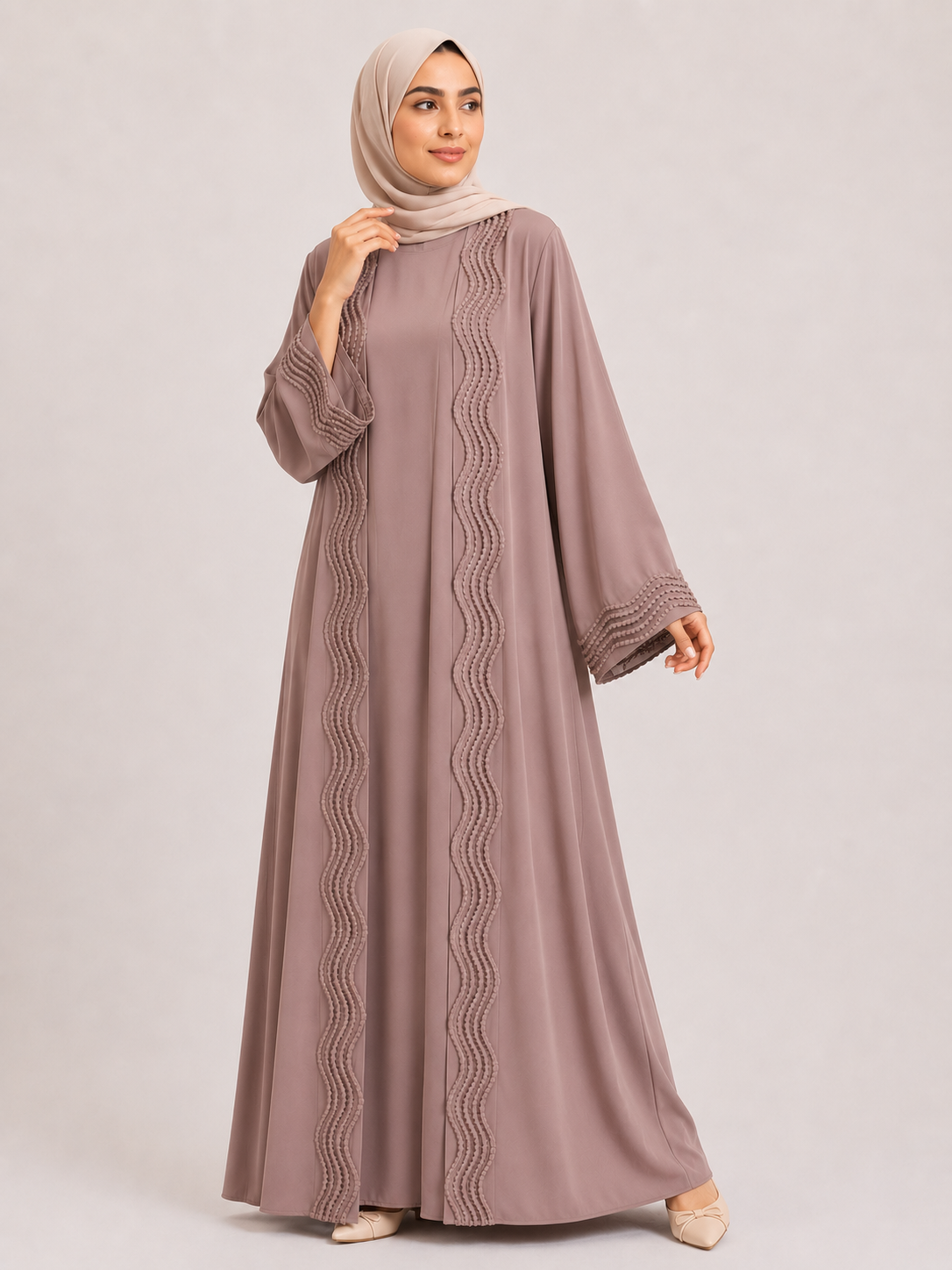 Wave Trim Luxury Abaya Set