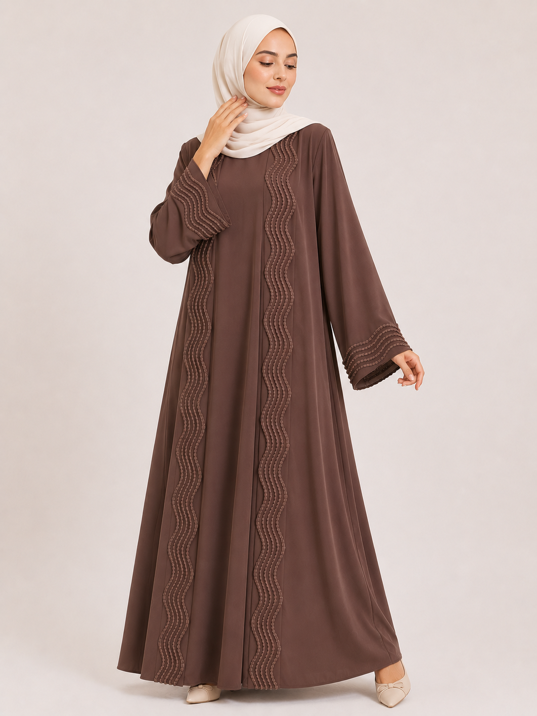 Wave Trim Luxury Abaya Set