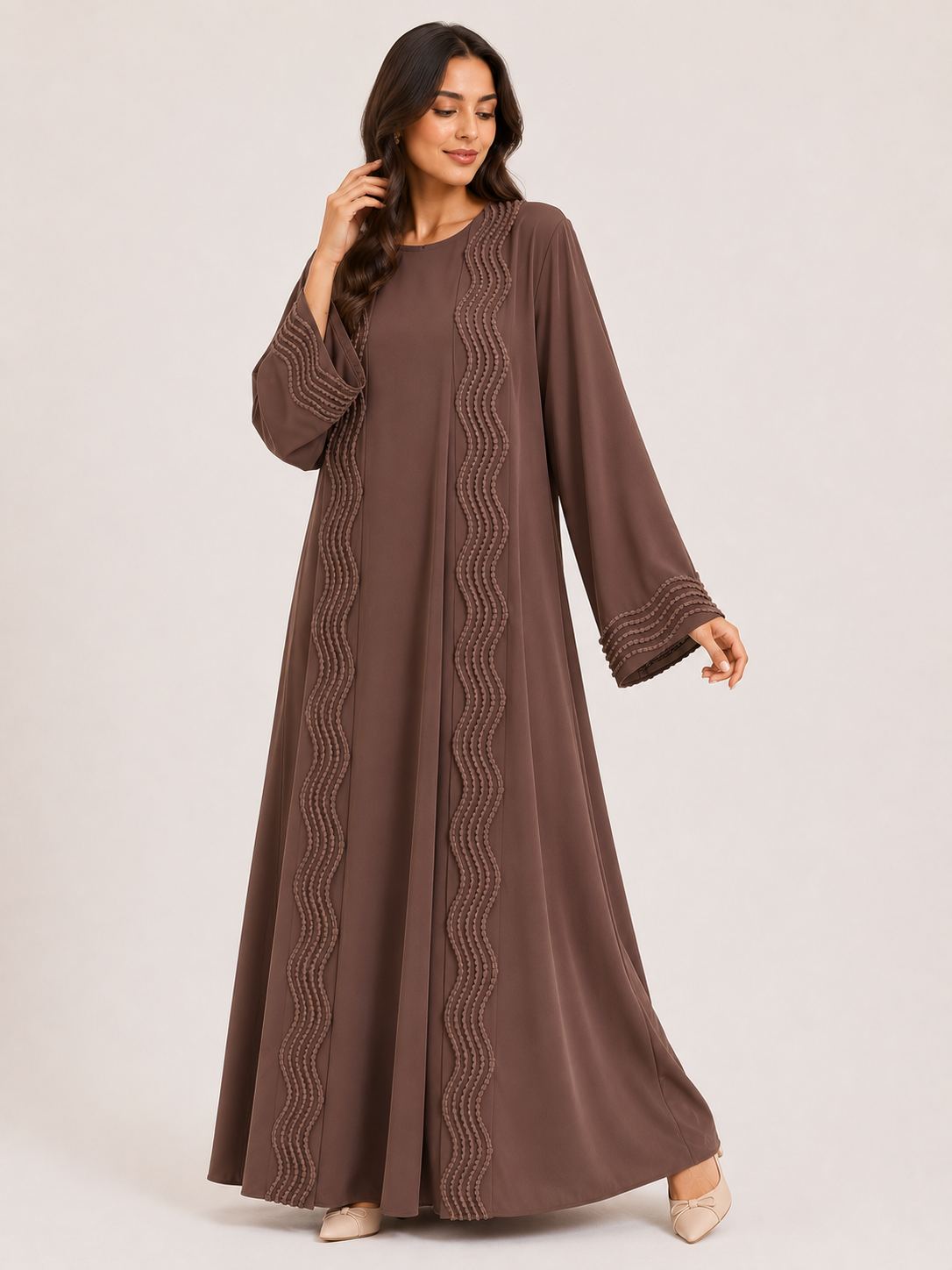 Wave Trim Luxury Abaya Set