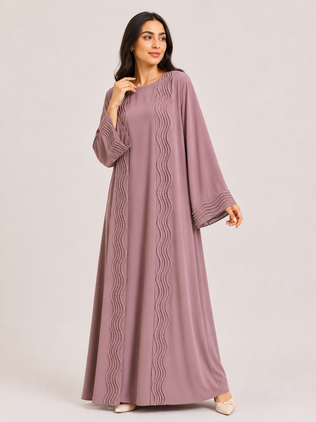 Wave Trim Luxury Abaya Set