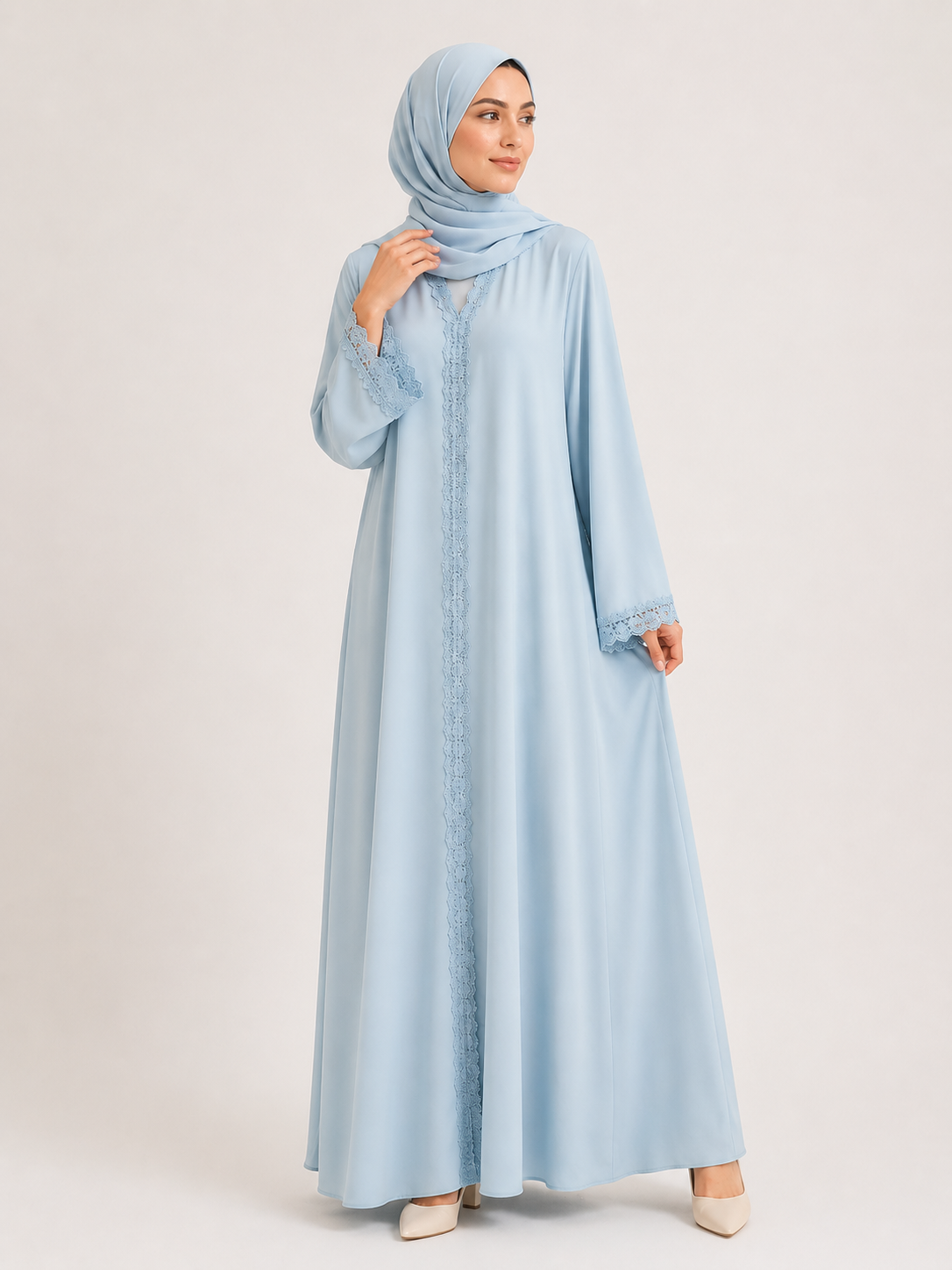 Lace Elegance Modest Abaya