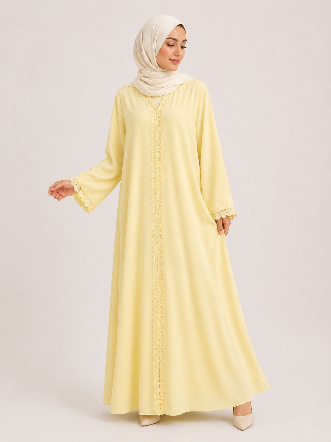 Lace Elegance Modest Abaya