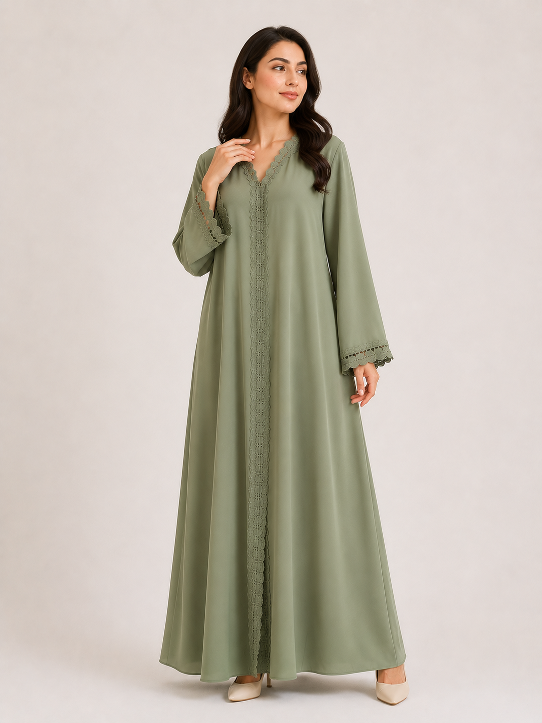 Lace Elegance Modest Abaya