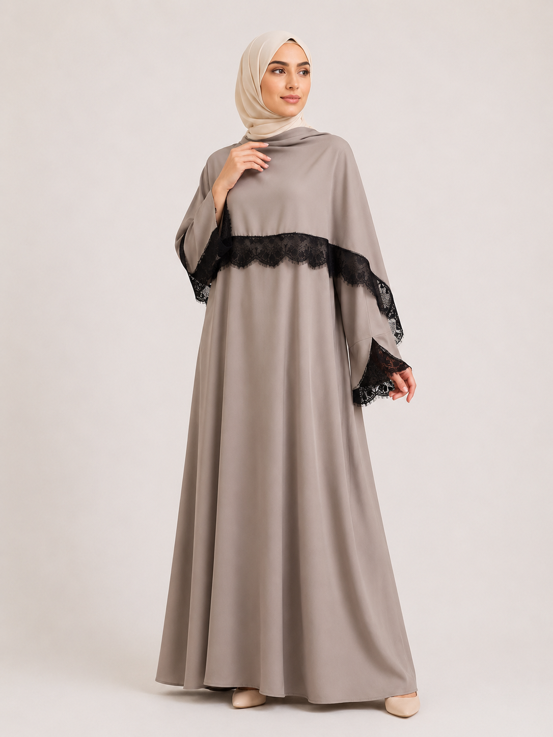 Lace Accent Grace Abaya
