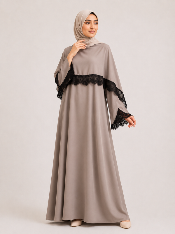 Lace Accent Grace Abaya