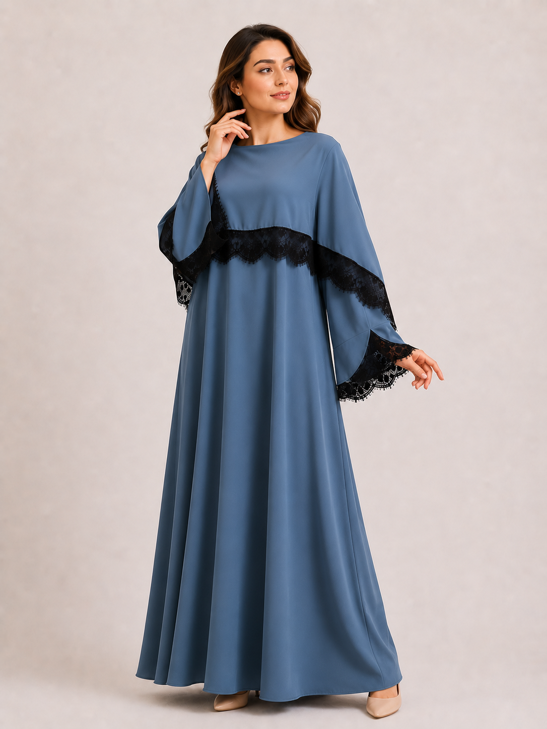 Lace Accent Grace Abaya