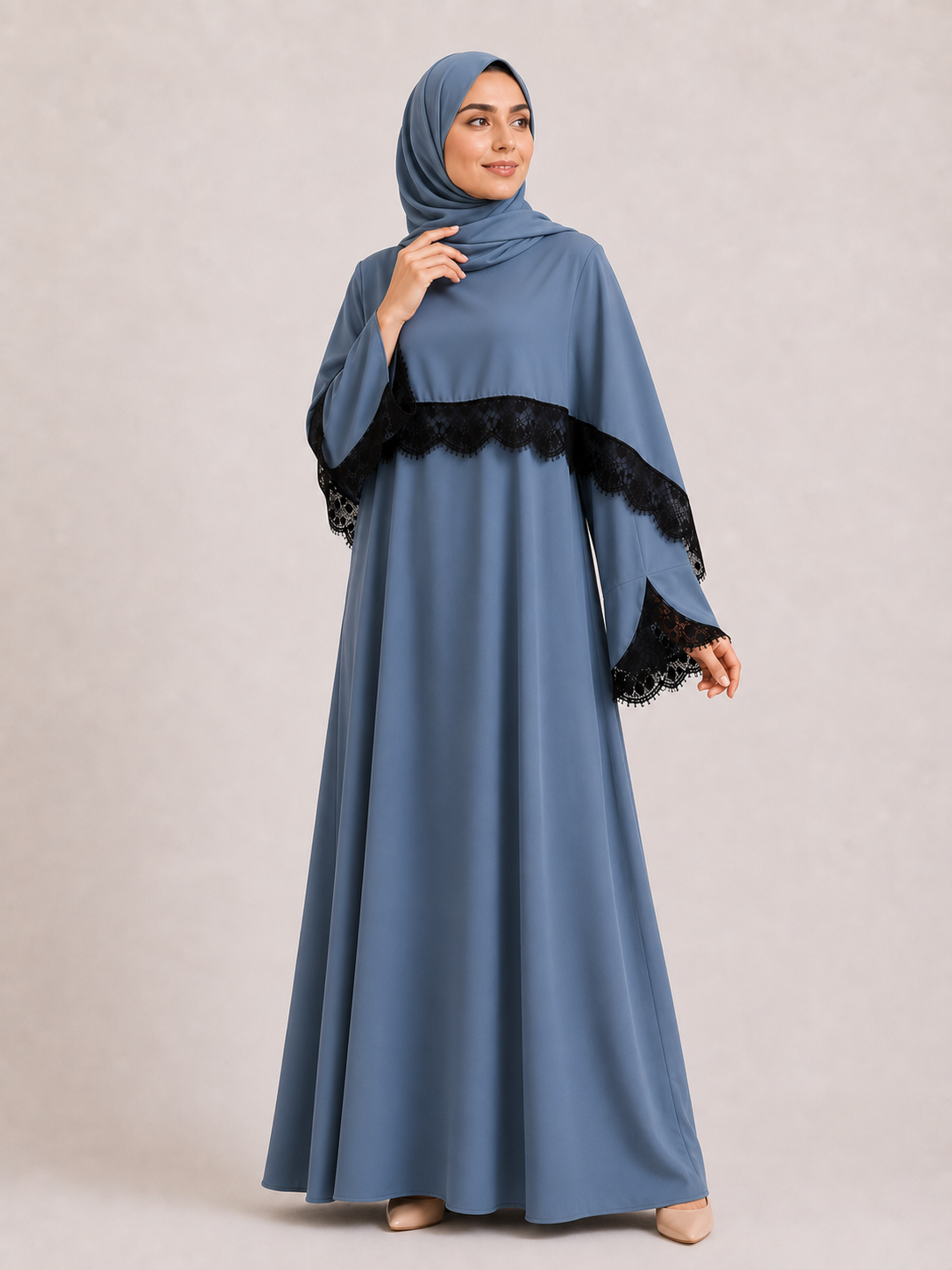 Lace Accent Grace Abaya