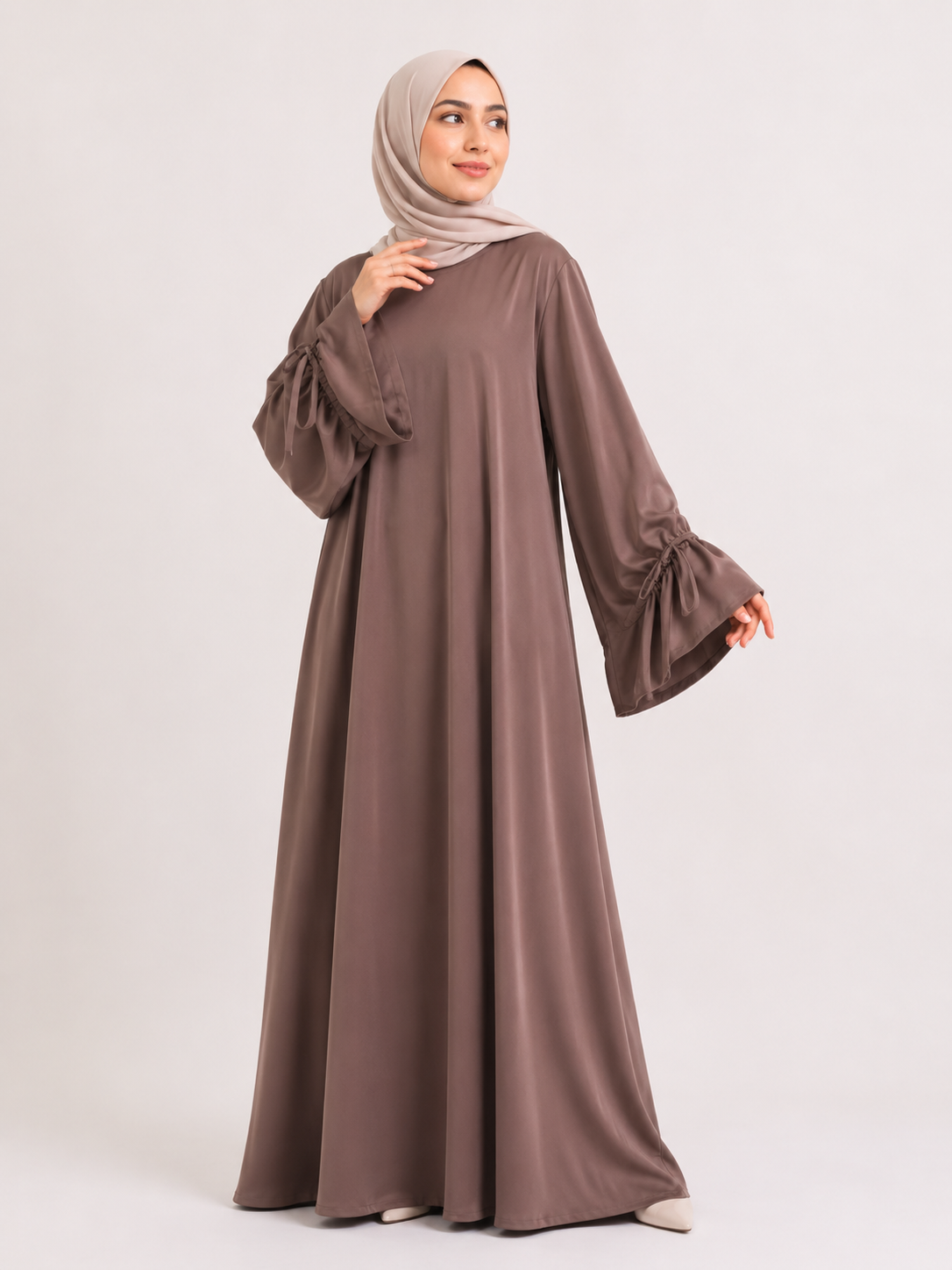 Layla Tie-Sleeve Maxi Abaya