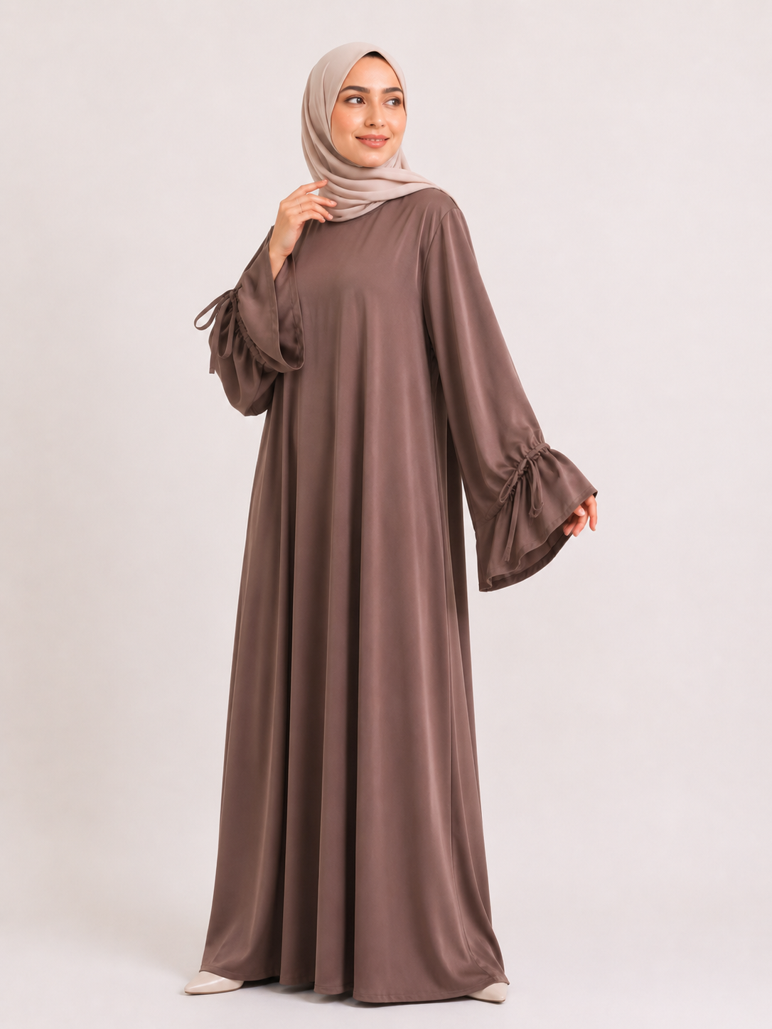 Layla Tie-Sleeve Maxi Abaya