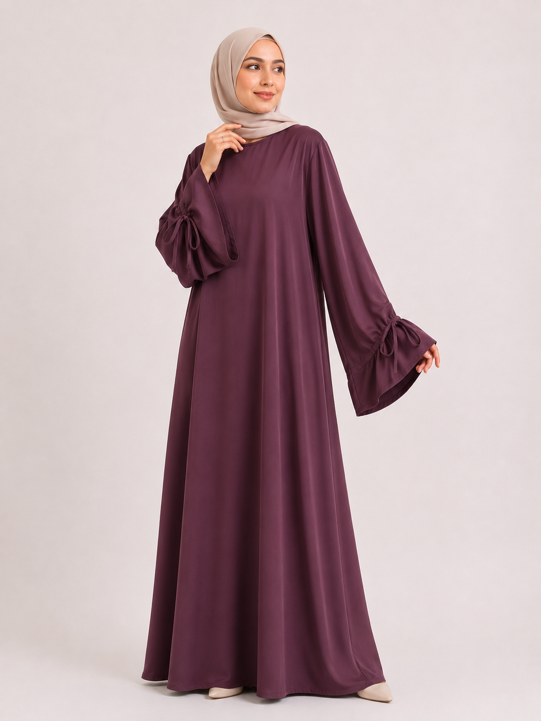 Layla Tie-Sleeve Maxi Abaya