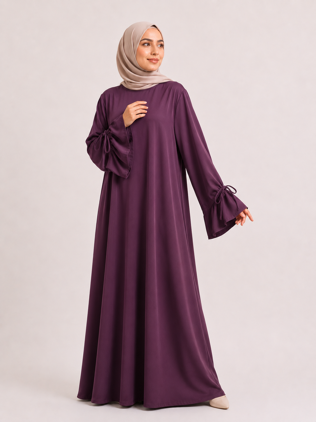 Layla Tie-Sleeve Maxi Abaya