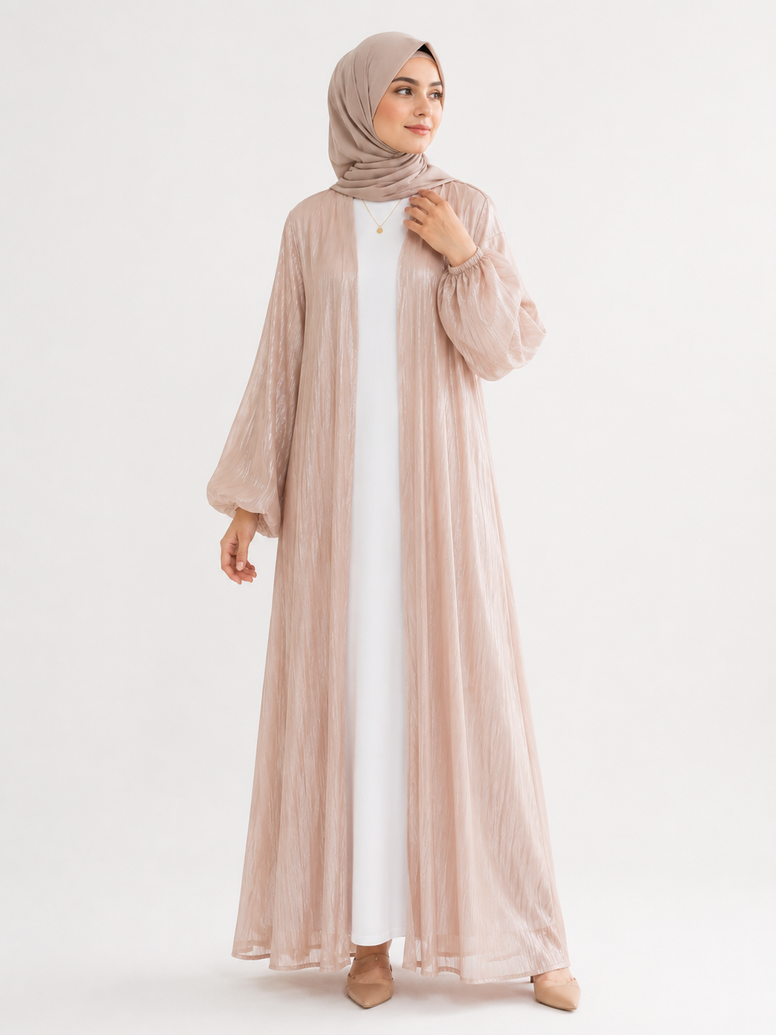Luna Sheer Open Abaya Set