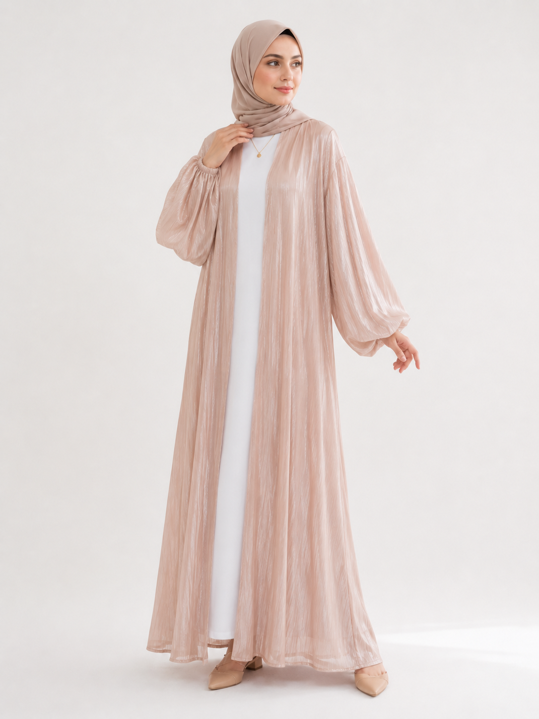 Luna Sheer Open Abaya Set