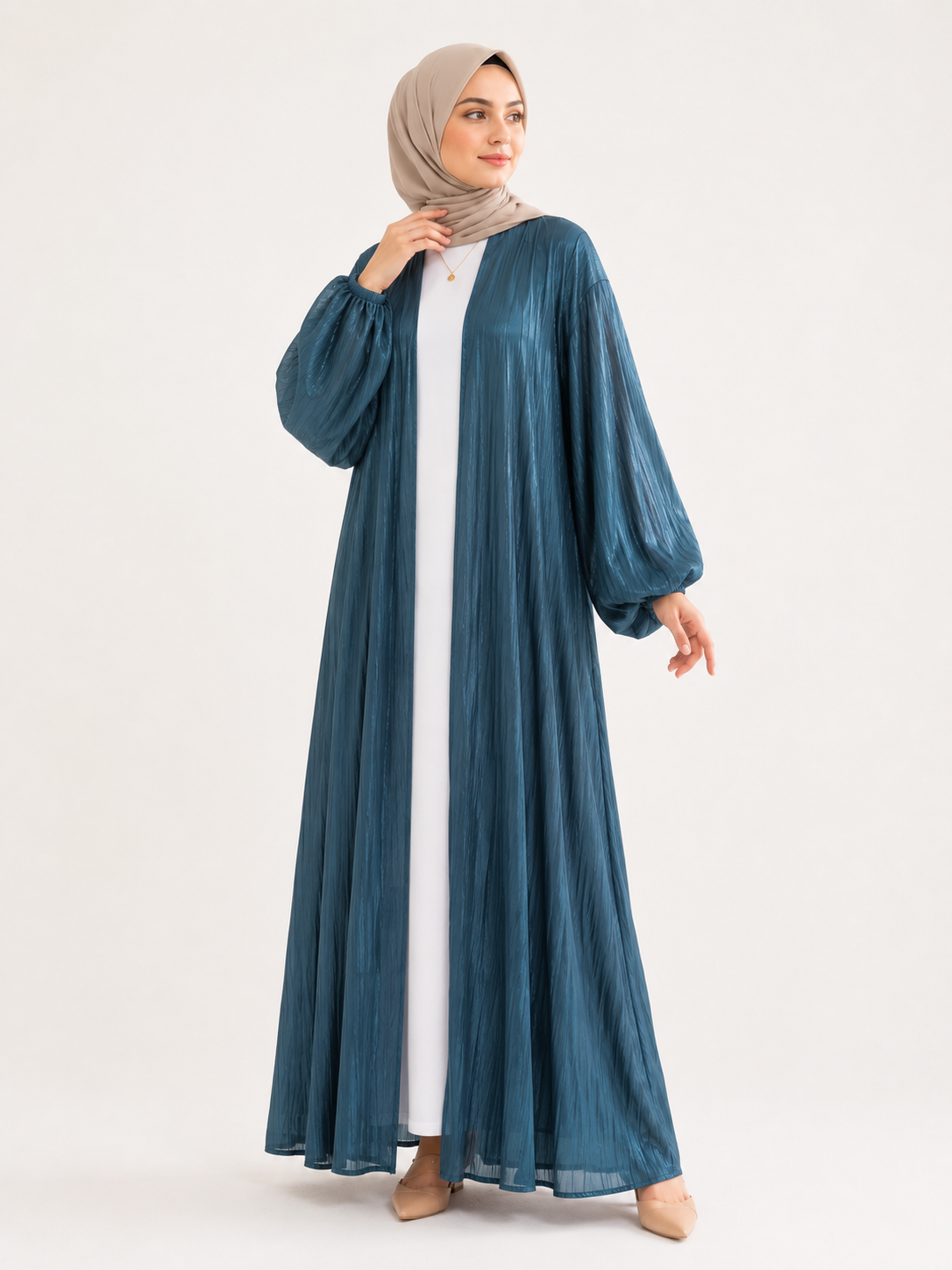 Luna Sheer Open Abaya Set