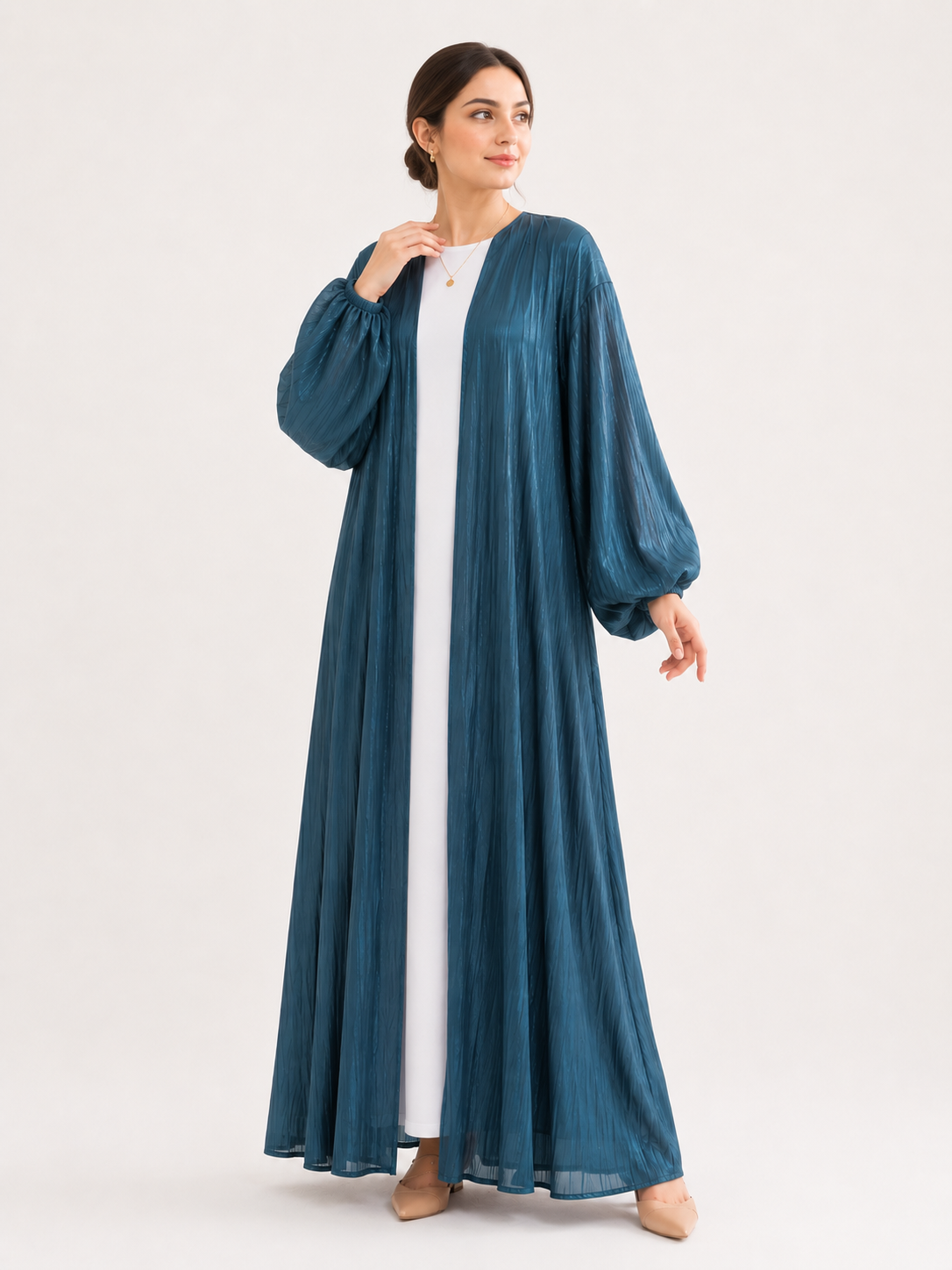 Luna Sheer Open Abaya Set