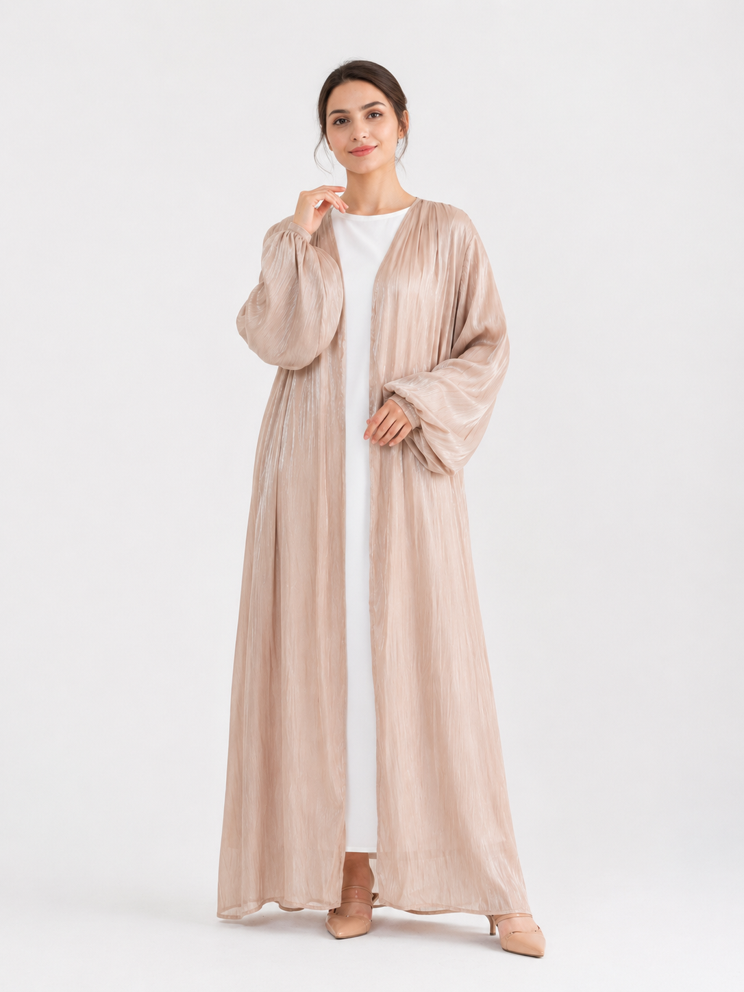 Luna Sheer Open Abaya Set