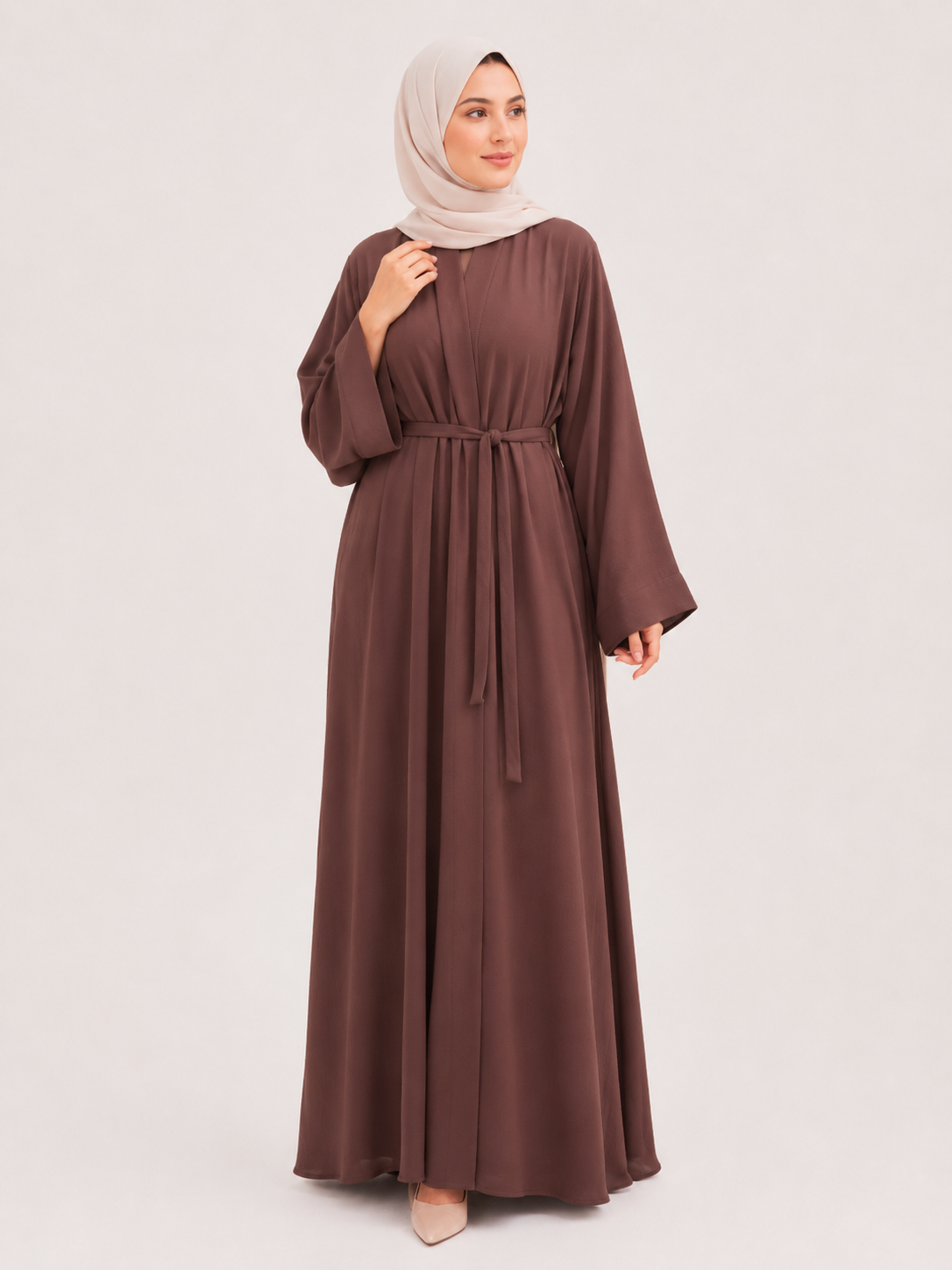 Tie-Waist Abaya – Sage Green