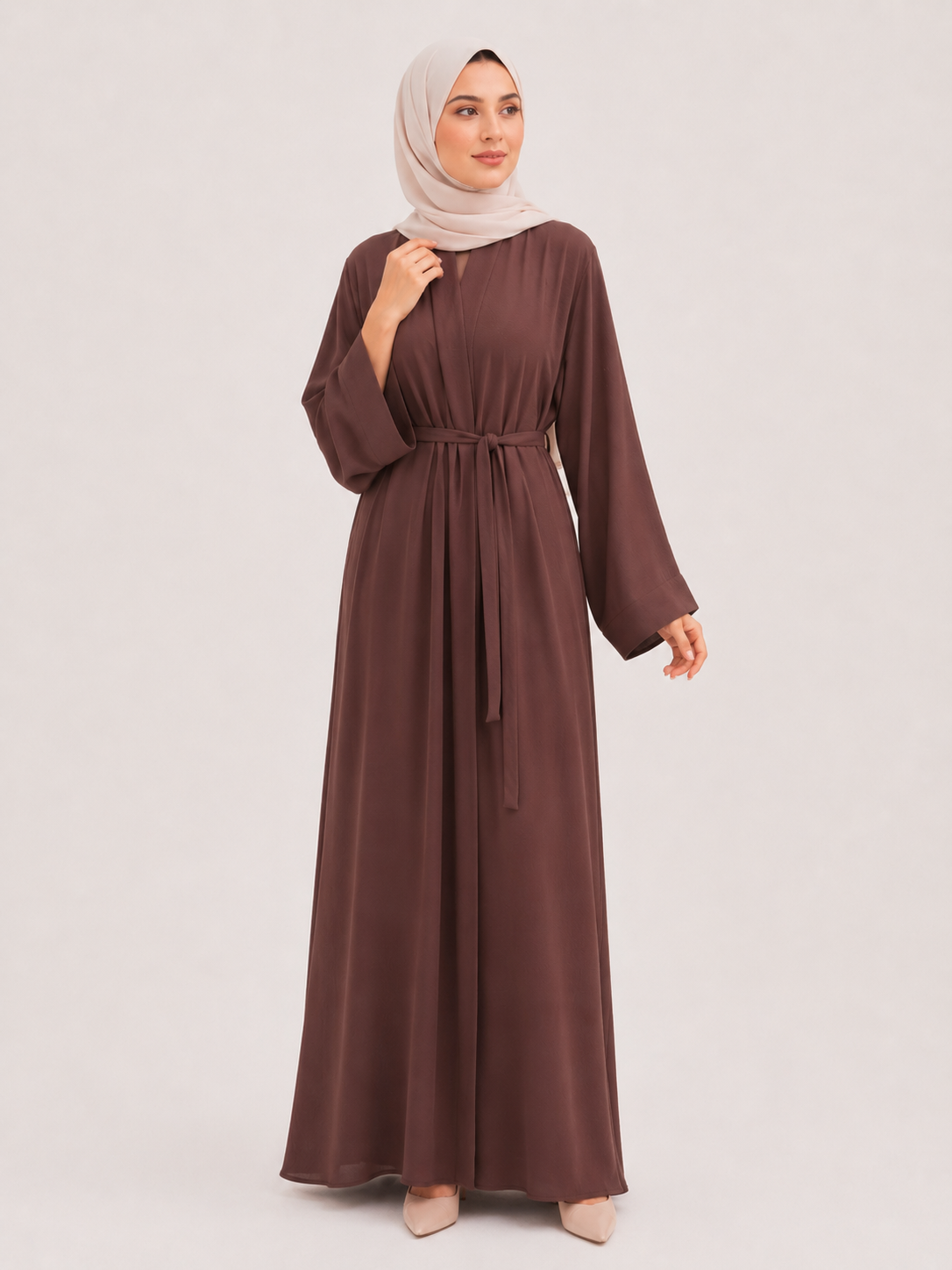 Tie-Waist Abaya – Sage Green