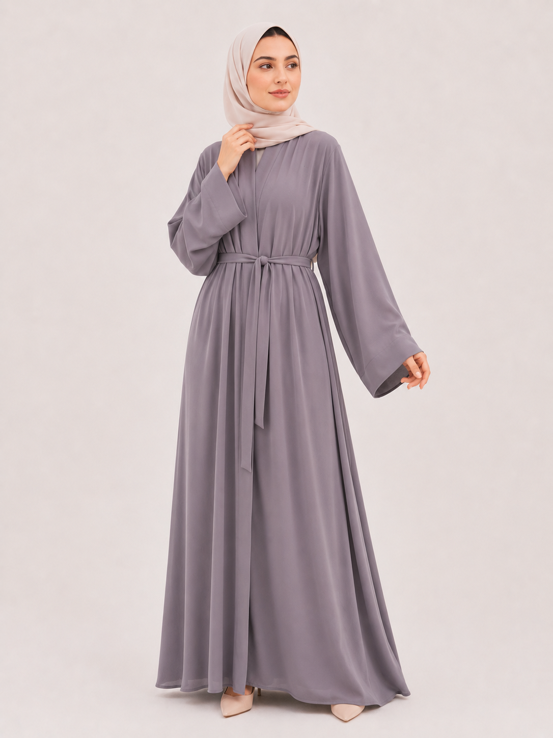 Tie-Waist Abaya – Sage Green