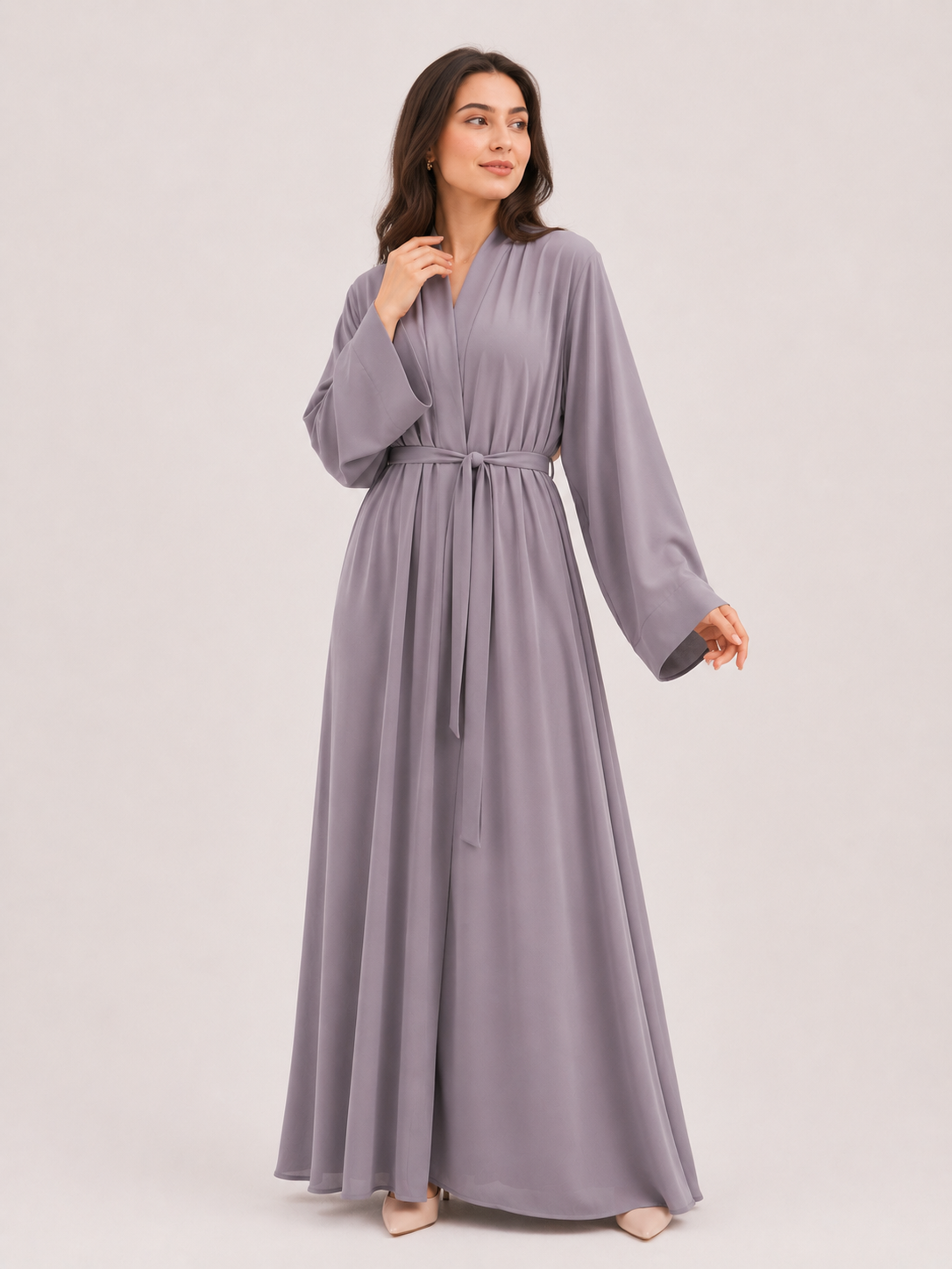 Tie-Waist Abaya – Sage Green