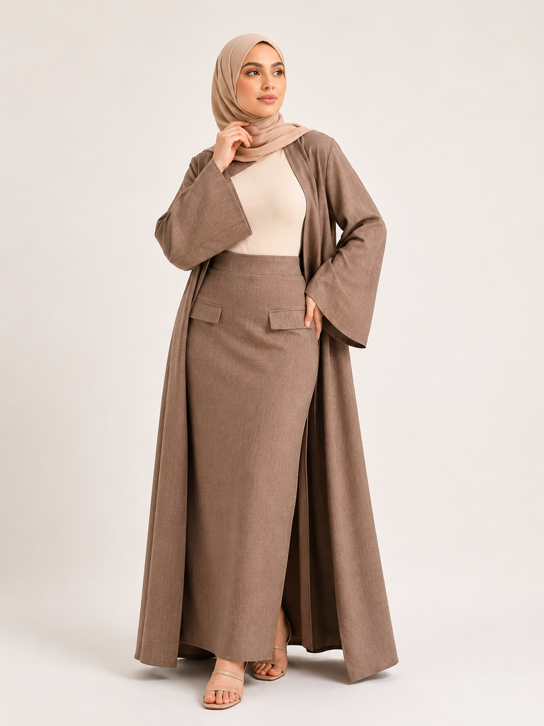 Layana Luxe Open Abaya Set