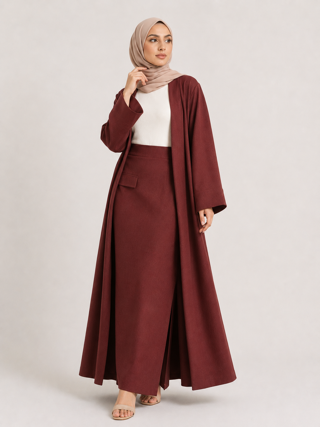 Layana Luxe Open Abaya Set