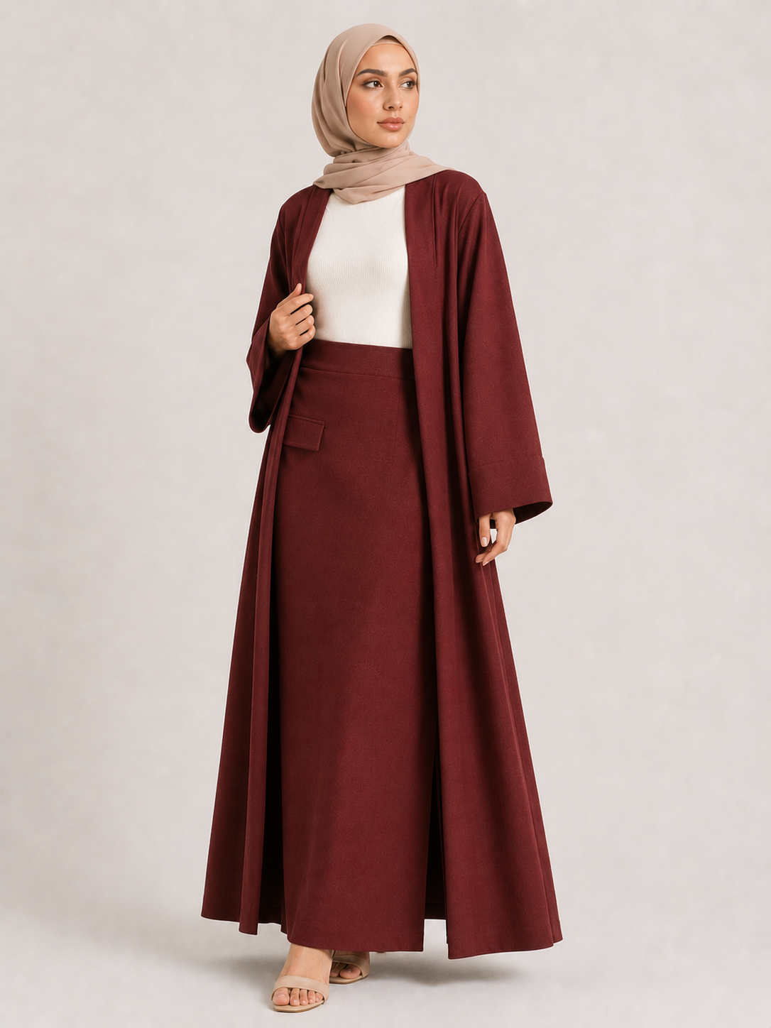 Layana Luxe Open Abaya Set