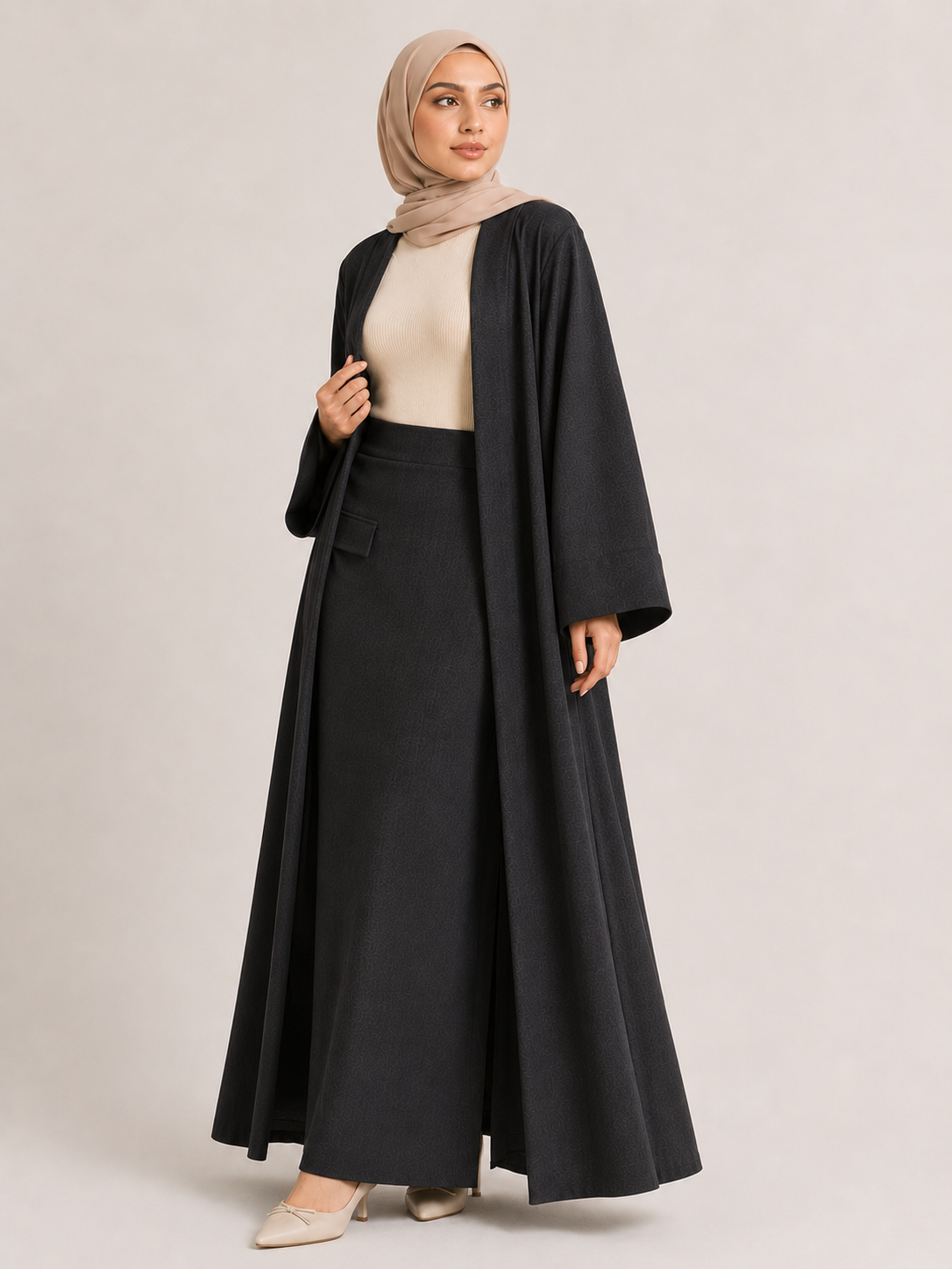 Layana Luxe Open Abaya Set