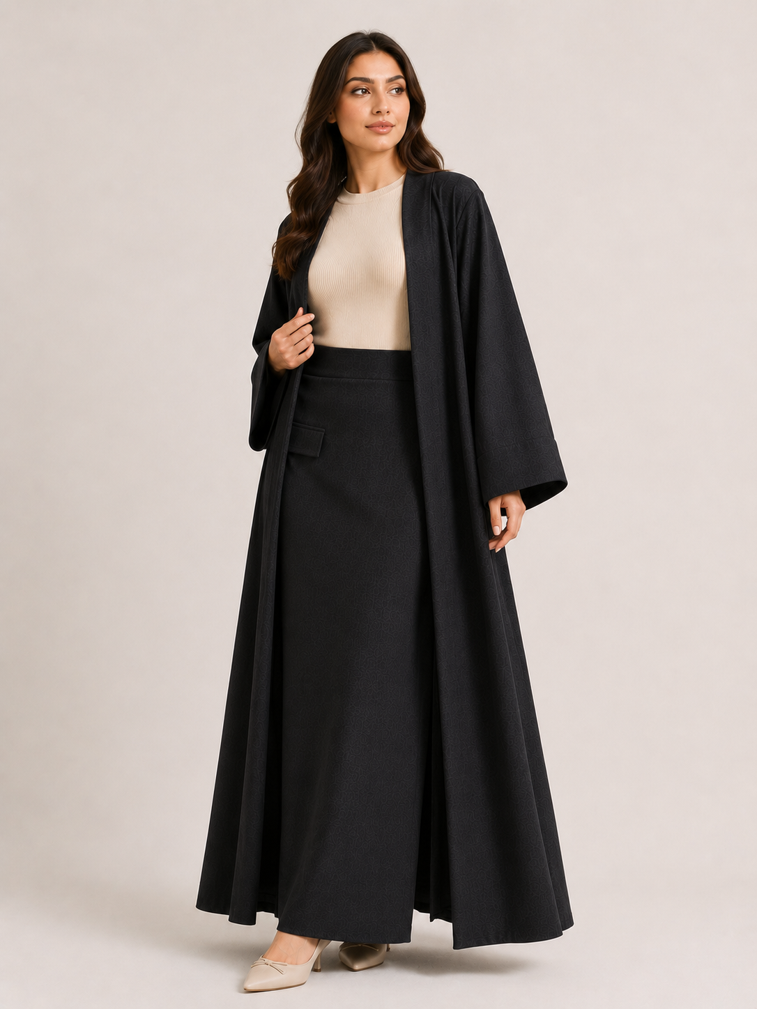 Layana Luxe Open Abaya Set