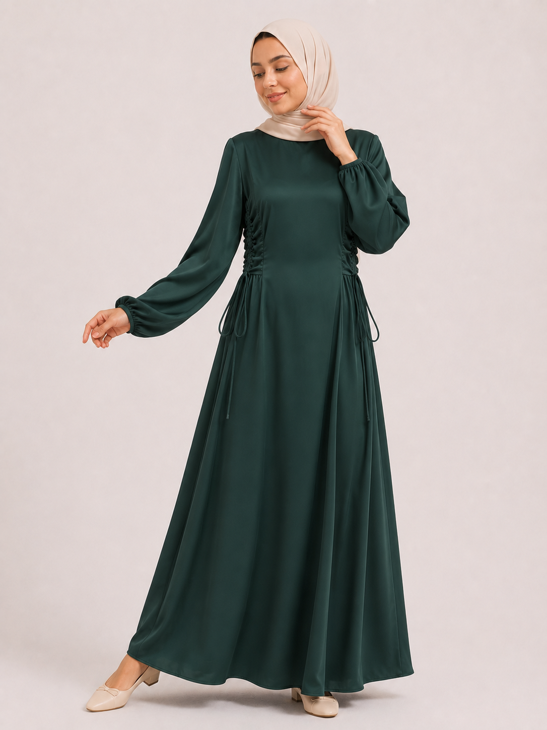 Elara Ruched Waist Maxi Dress