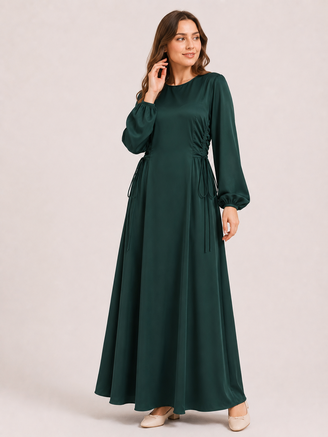 Elara Ruched Waist Maxi Dress