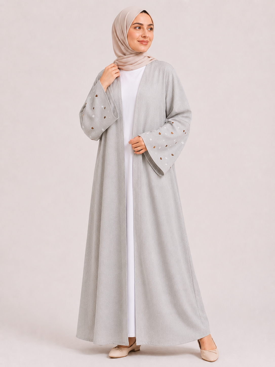 Heart Sleeve Open Abaya