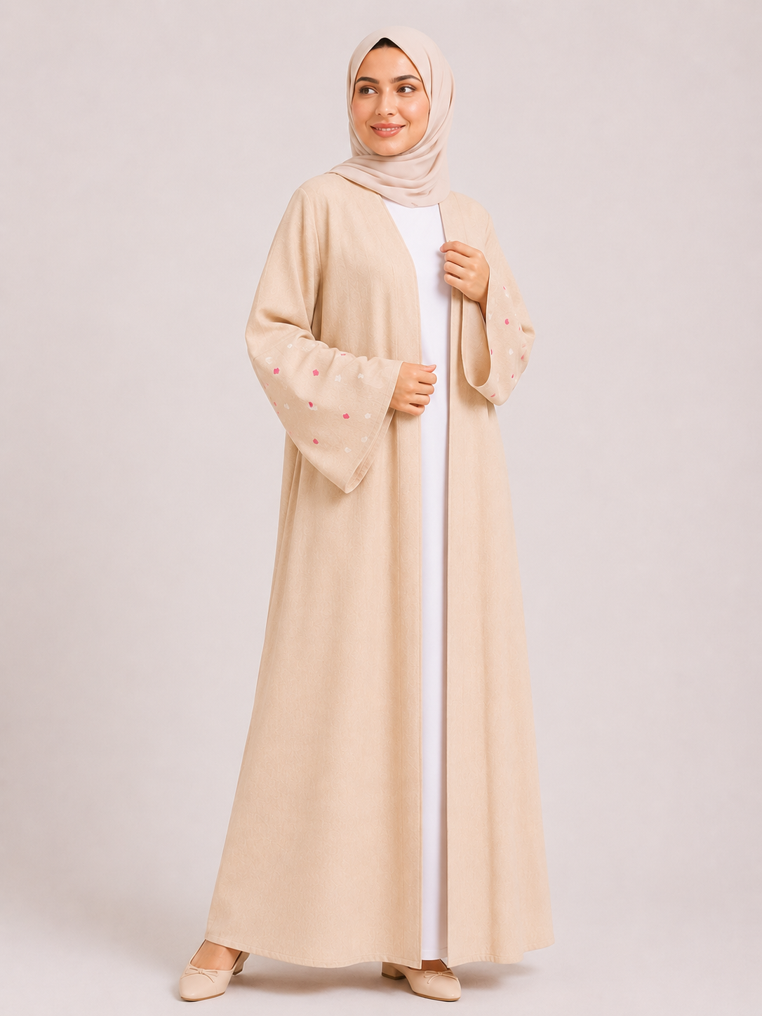 Heart Sleeve Open Abaya