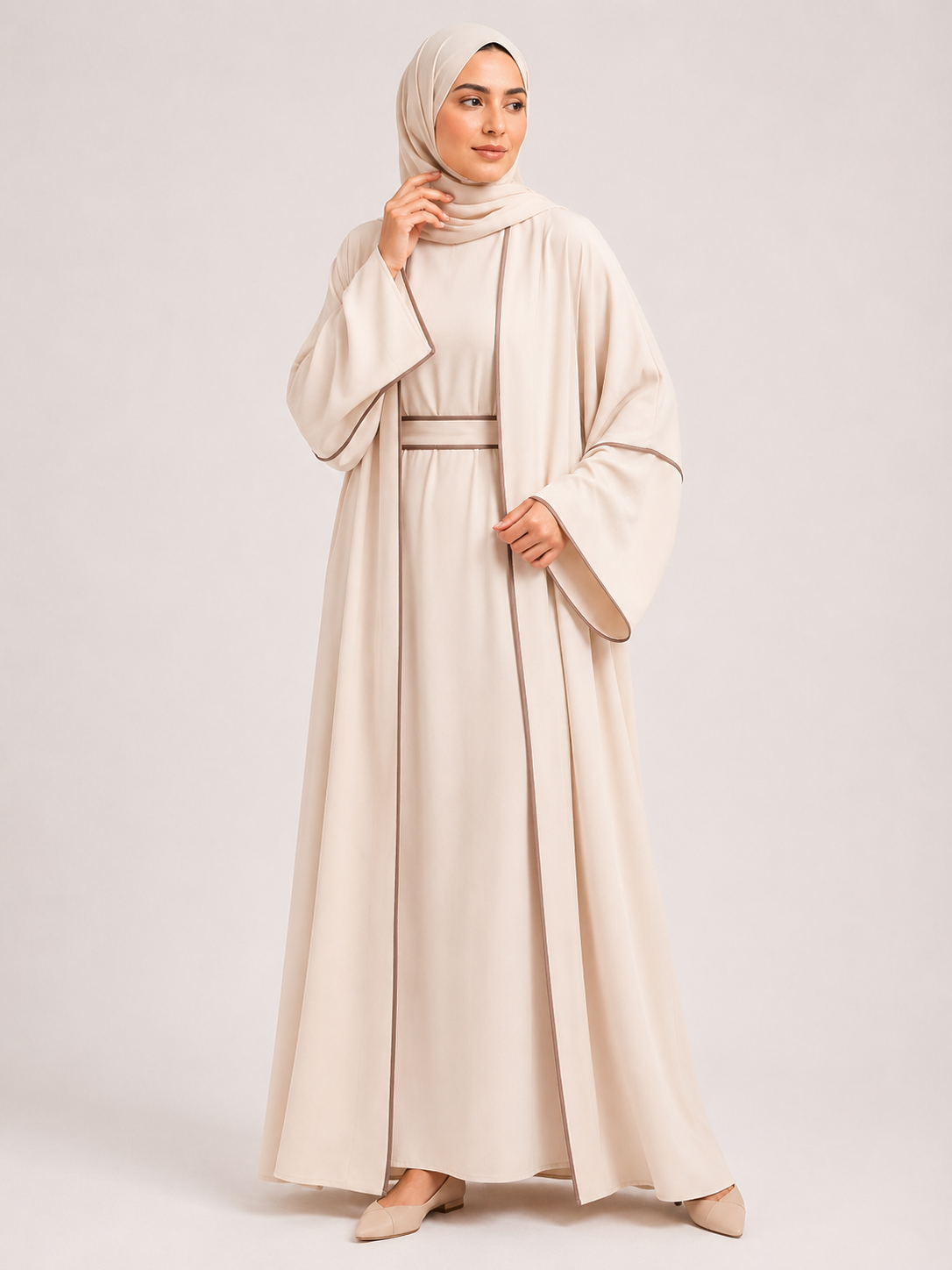 Safiya Signature Contrast Abaya Set