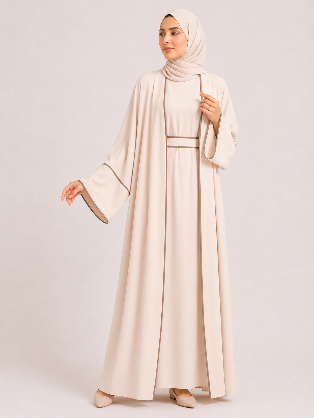 Safiya Signature Contrast Abaya Set