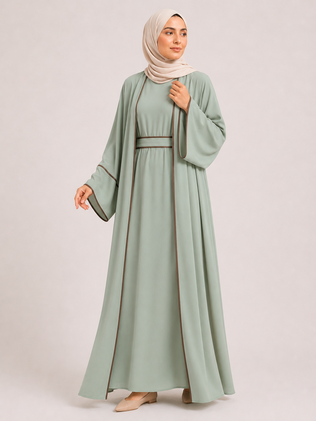 Safiya Signature Contrast Abaya Set