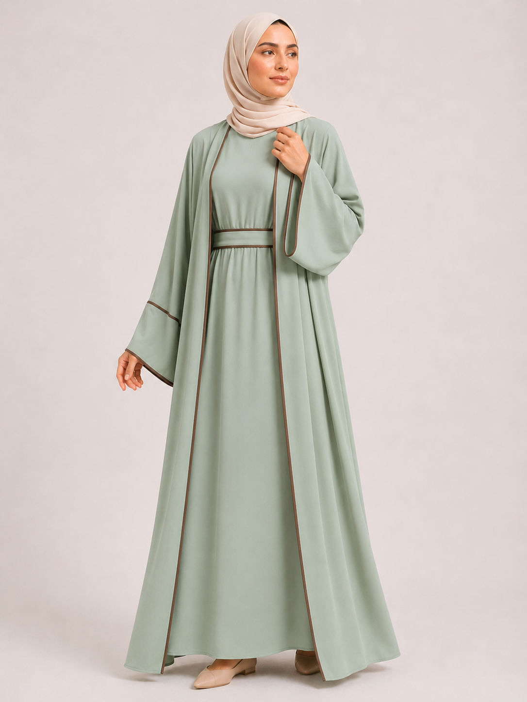 Safiya Signature Contrast Abaya Set