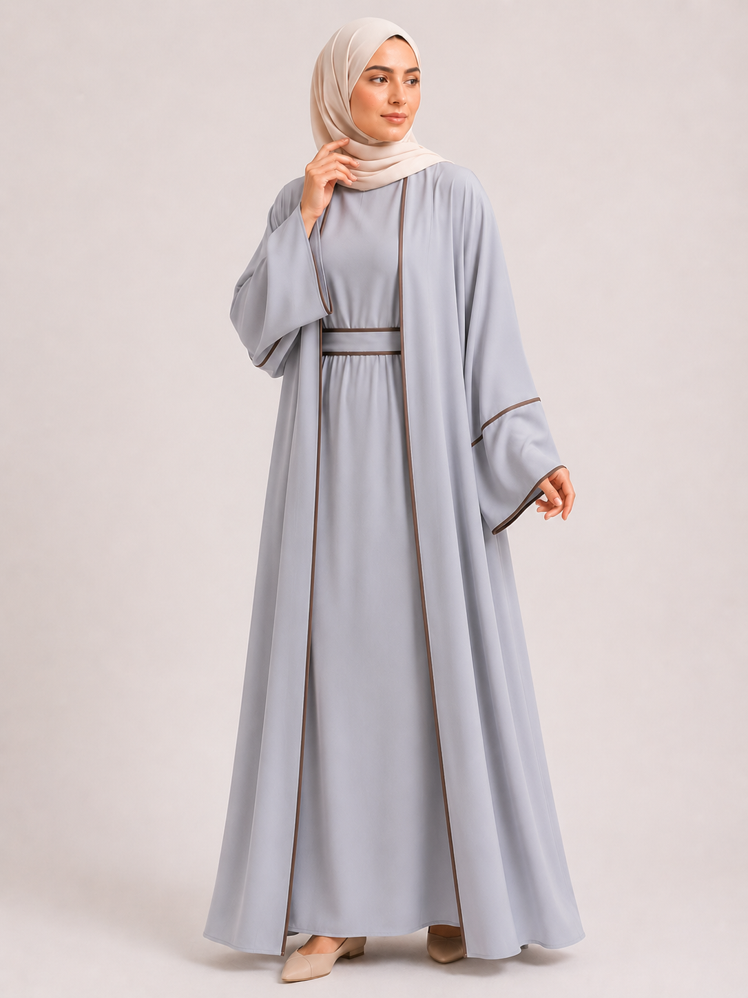 Safiya Signature Contrast Abaya Set
