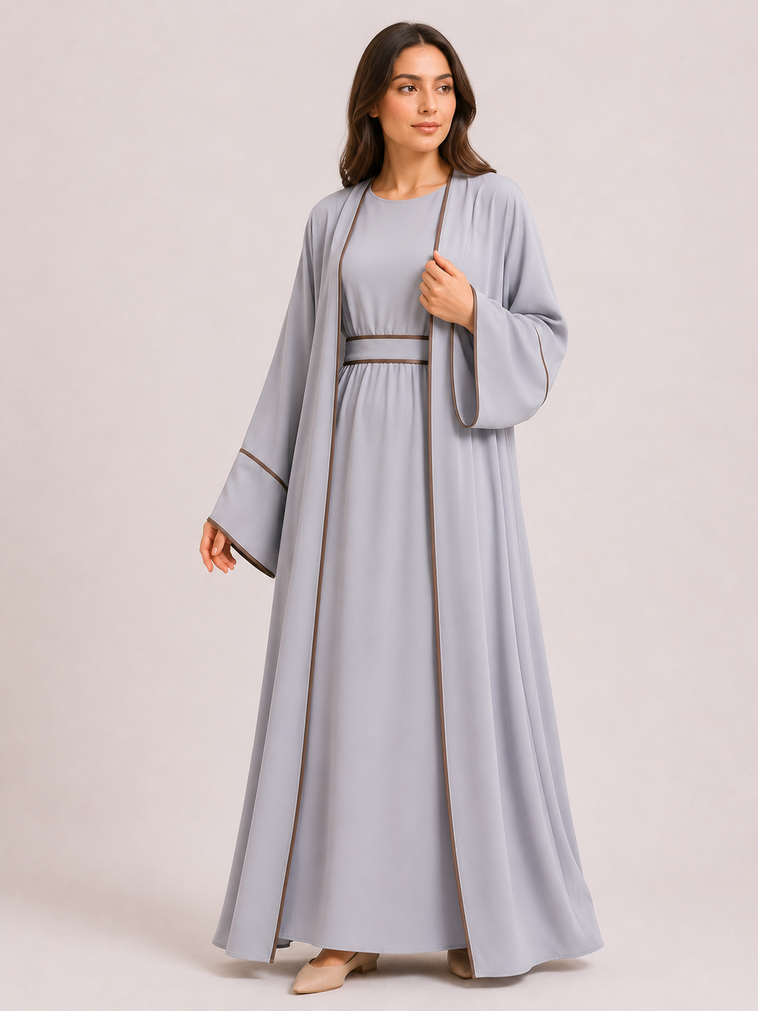 Safiya Signature Contrast Abaya Set