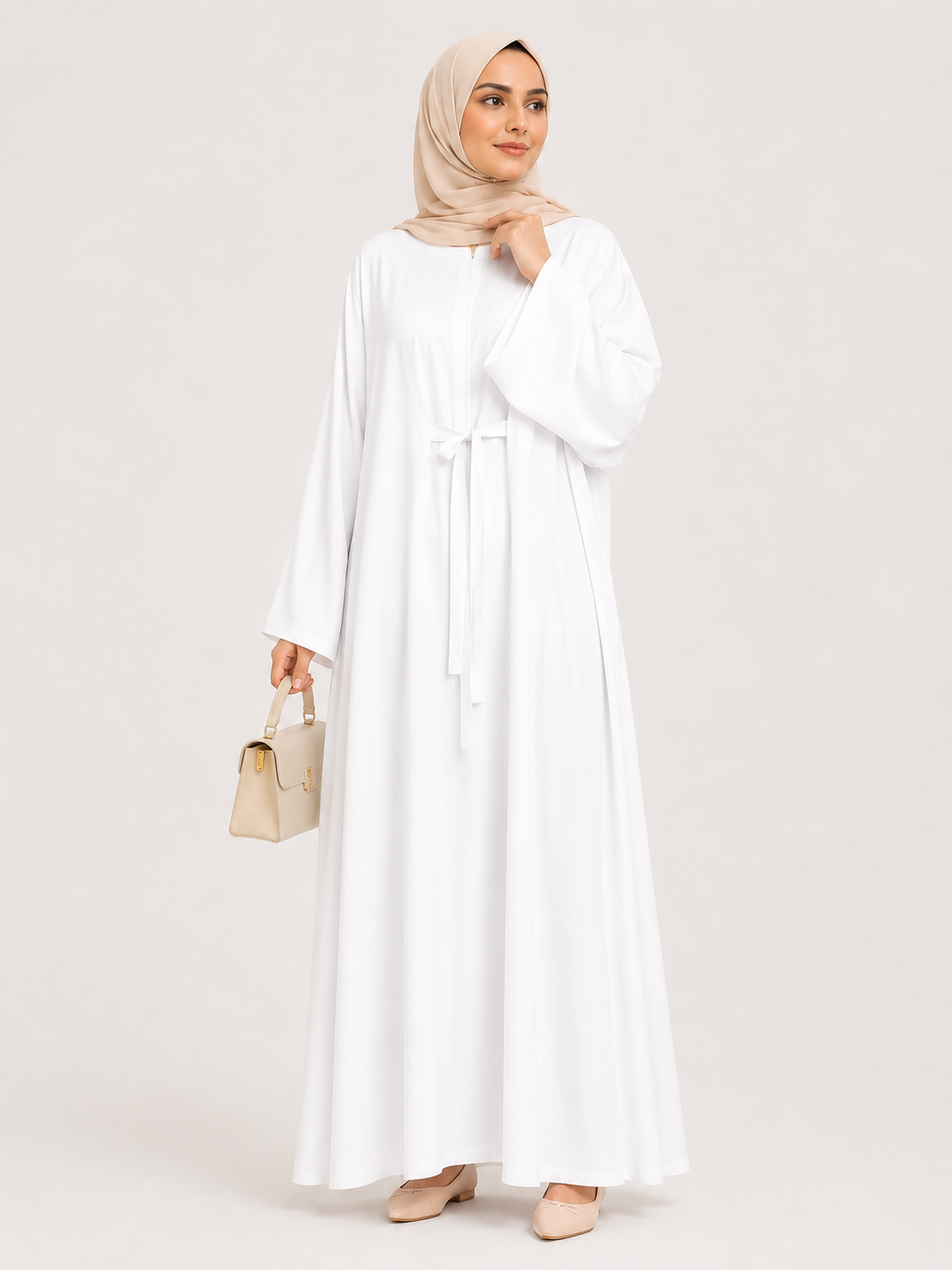 Zaria Tie-Waist Maxi Abaya