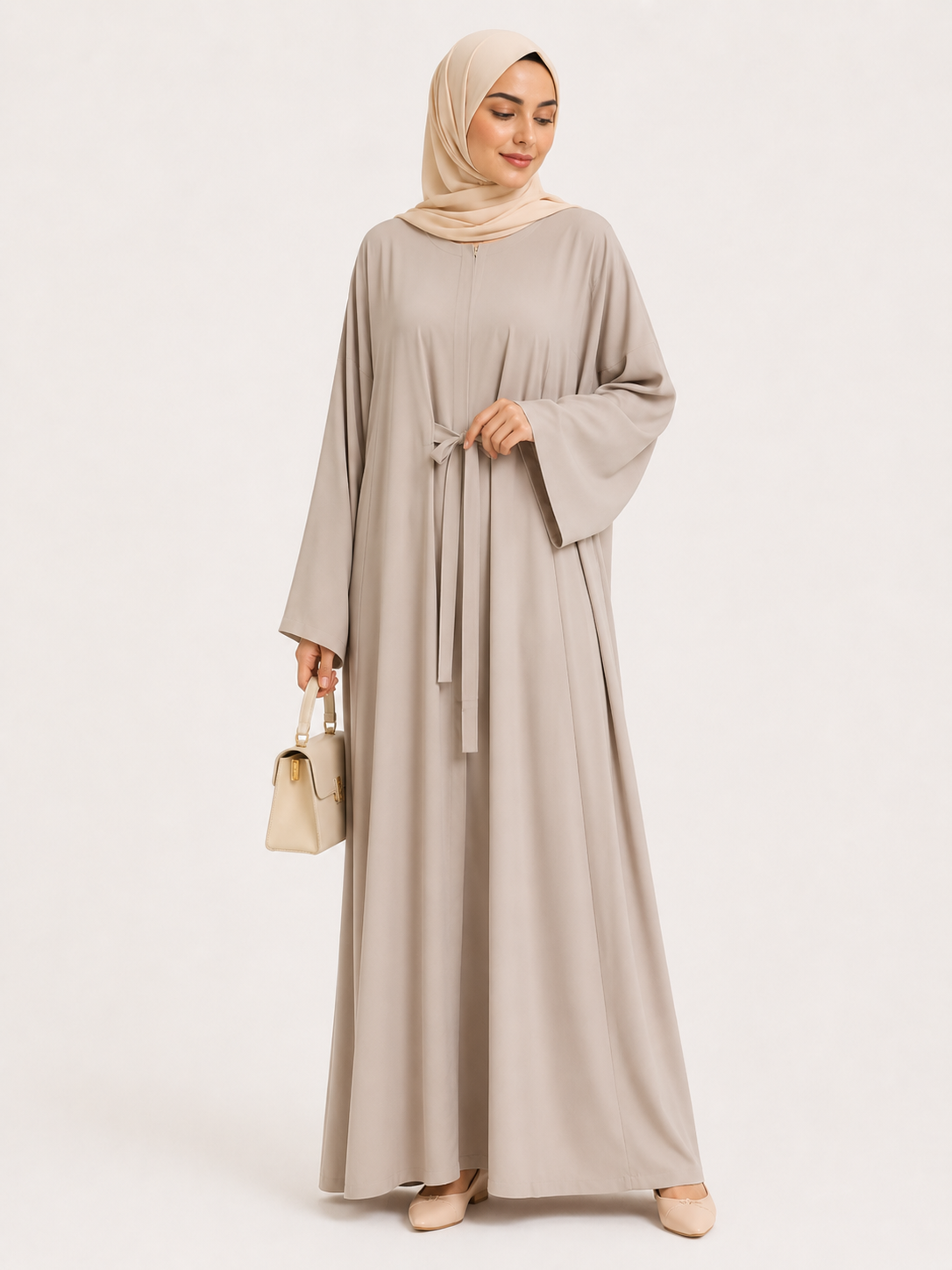 Zaria Tie-Waist Maxi Abaya