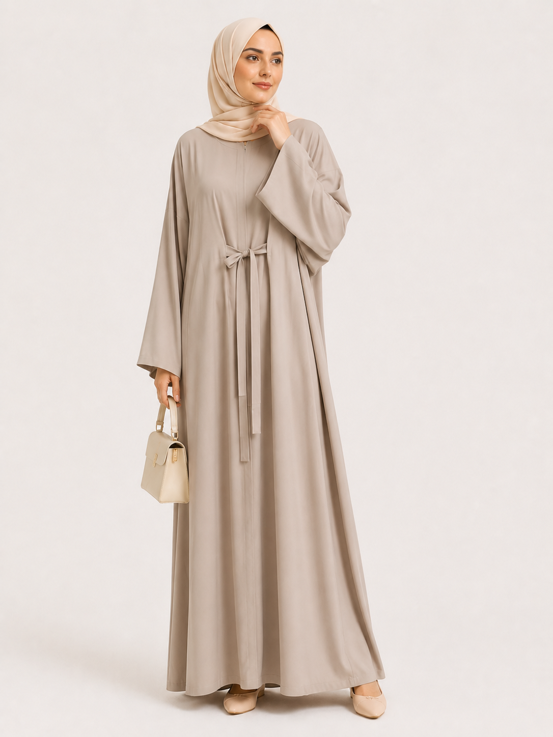 Zaria Tie-Waist Maxi Abaya