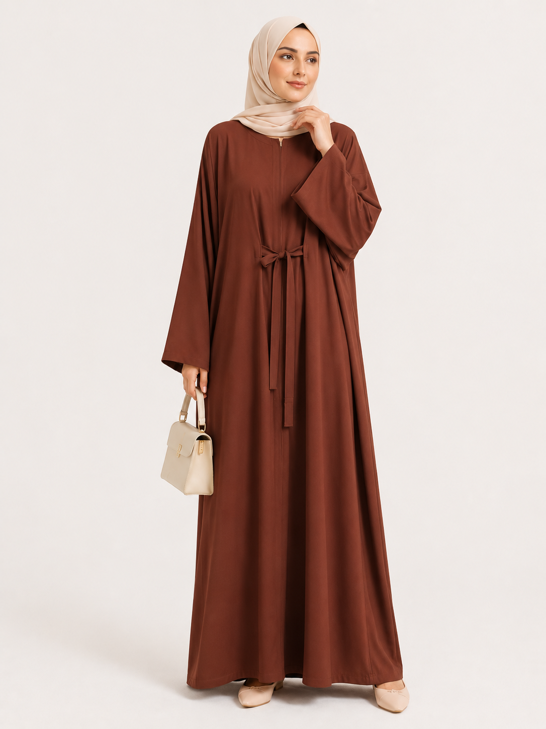 Zaria Tie-Waist Maxi Abaya